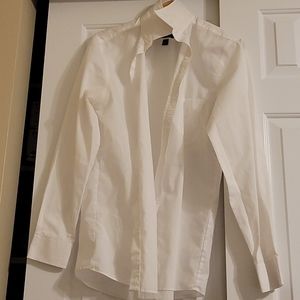 Mens fitted white dress shirt